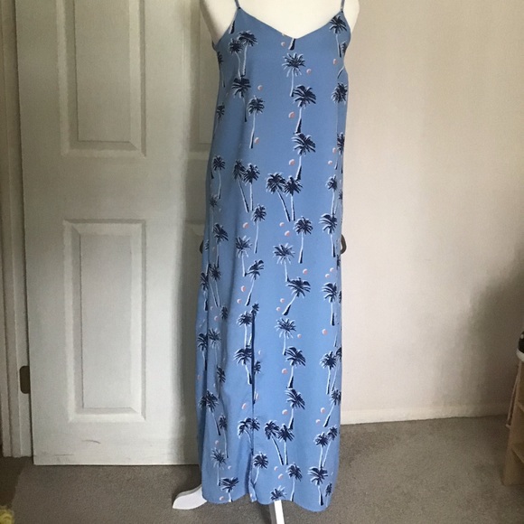 BLUE TROPICAL A-LINE MAXI DRESS- SIZE XSM - Picture 2 of 6
